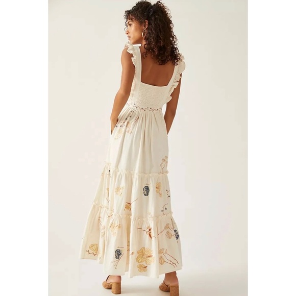 Anthropologie Allison New York V-Neck Embroidered Maxi Dress - Picture 4 of 8